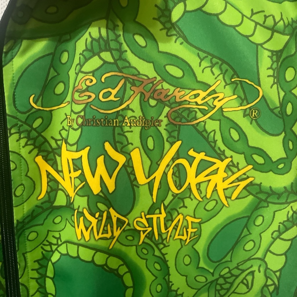 2000s All Over Graphic Tiger New York Ed Hardy by Christian Audigier Track Jacke - Picture 5 of 14